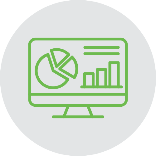 Indicadores ESG com gráficos e relatórios personalizados